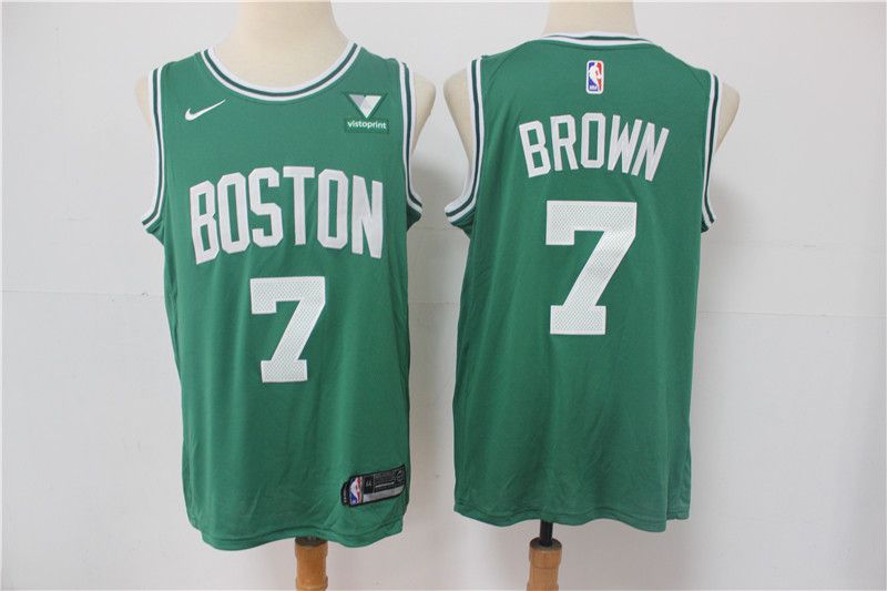 Men Boston Celtics 7 Brown Green 2021 Nike Game NBA Jersey